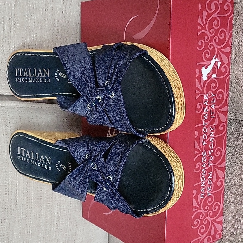 Italian Shoemakers Navy Wedge